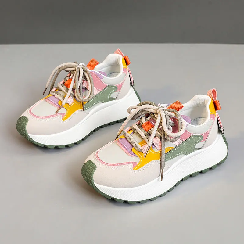 

Sneakers Women 2026 Spring/Autumn Running Sneaker Thick Bottom Height Increasing Breathable Casual Shoes Woman Zapatos De Mujer