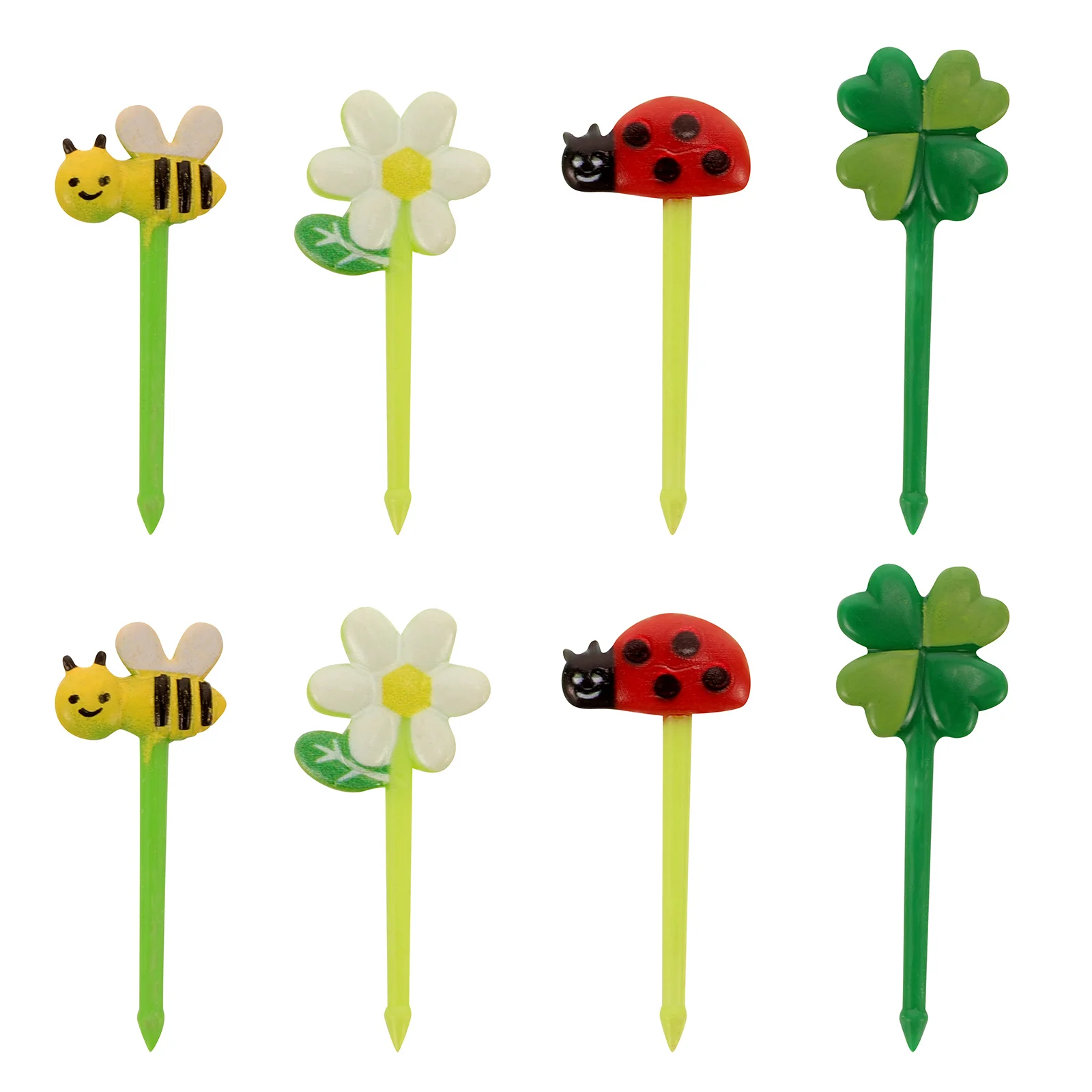 

5Pack Reusable Fruit Picks Cartoon Food Forks Decorative Snack Cake Dessert Party Picks Bee Kitchen Accessories