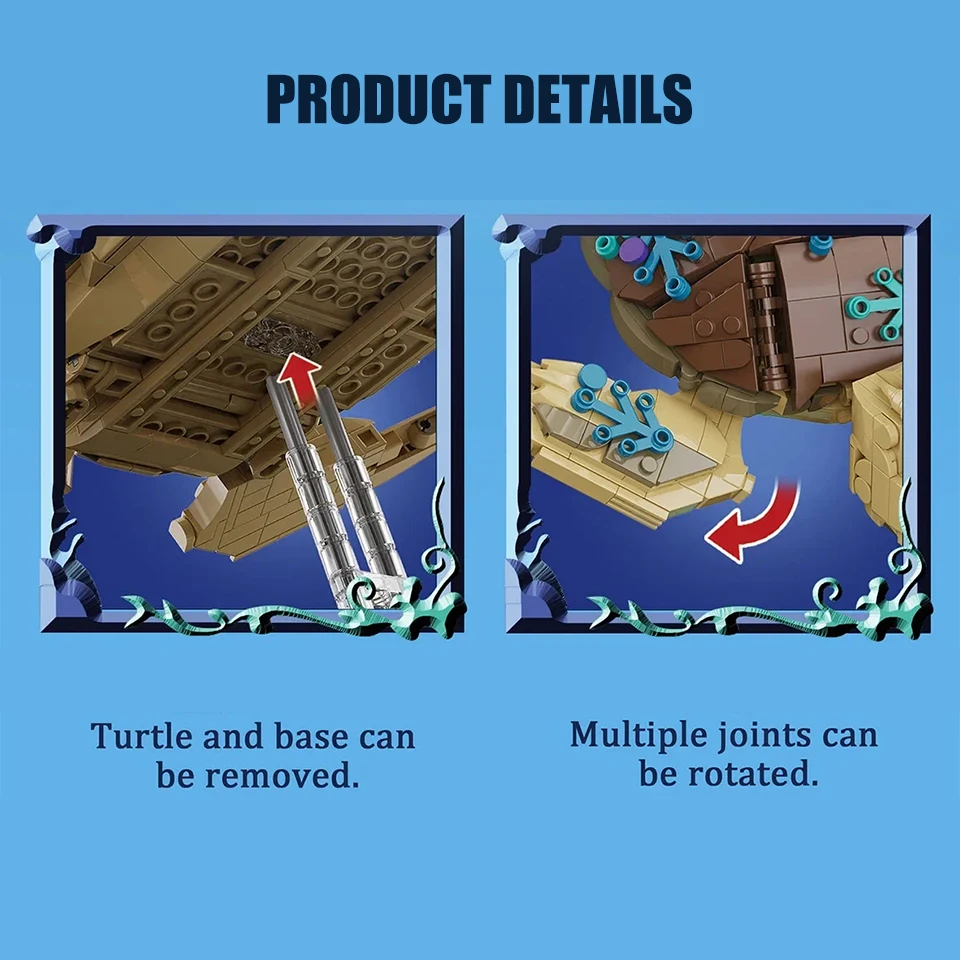 DK6030 MOC الميكانيكية السلاحف البحرية 1271 قطعة اللبنات مجموعة المرجان الأسماك نموذج مثالية الجذعية التجمع لعبة للأطفال هدية عيد ميلاد