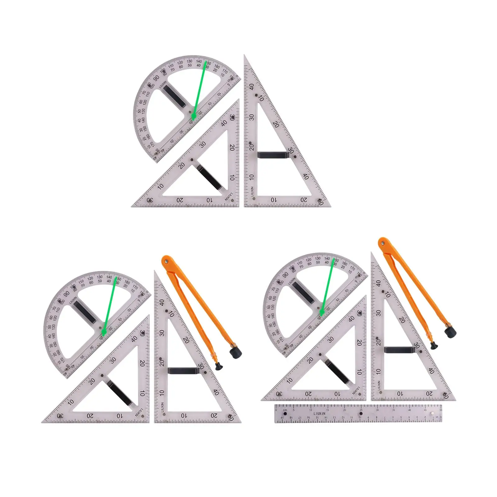 Grote geometrie wiskundeliniaalset tekengereedschap voor whiteboard schoolbordkantoor