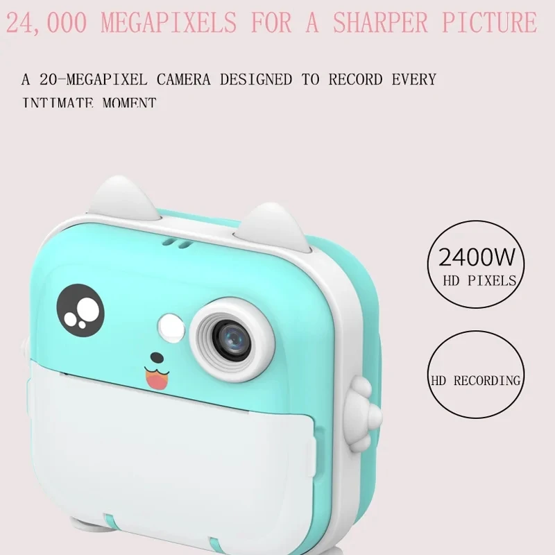 Kids Instant Print Camera Children\'s Digital Photo Video Camera with Thermal Printer Child Camera Birthday Gift Toy for Boy Girl