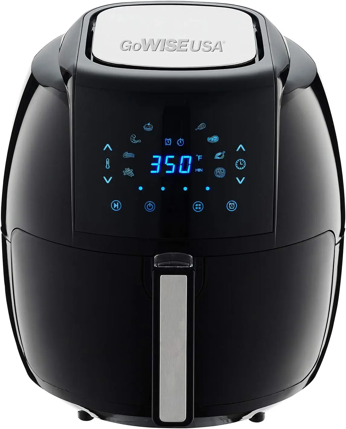 1700-Watt 5.8-QT 8-in-1 Digital Air Fryer with Recipe Book, Black