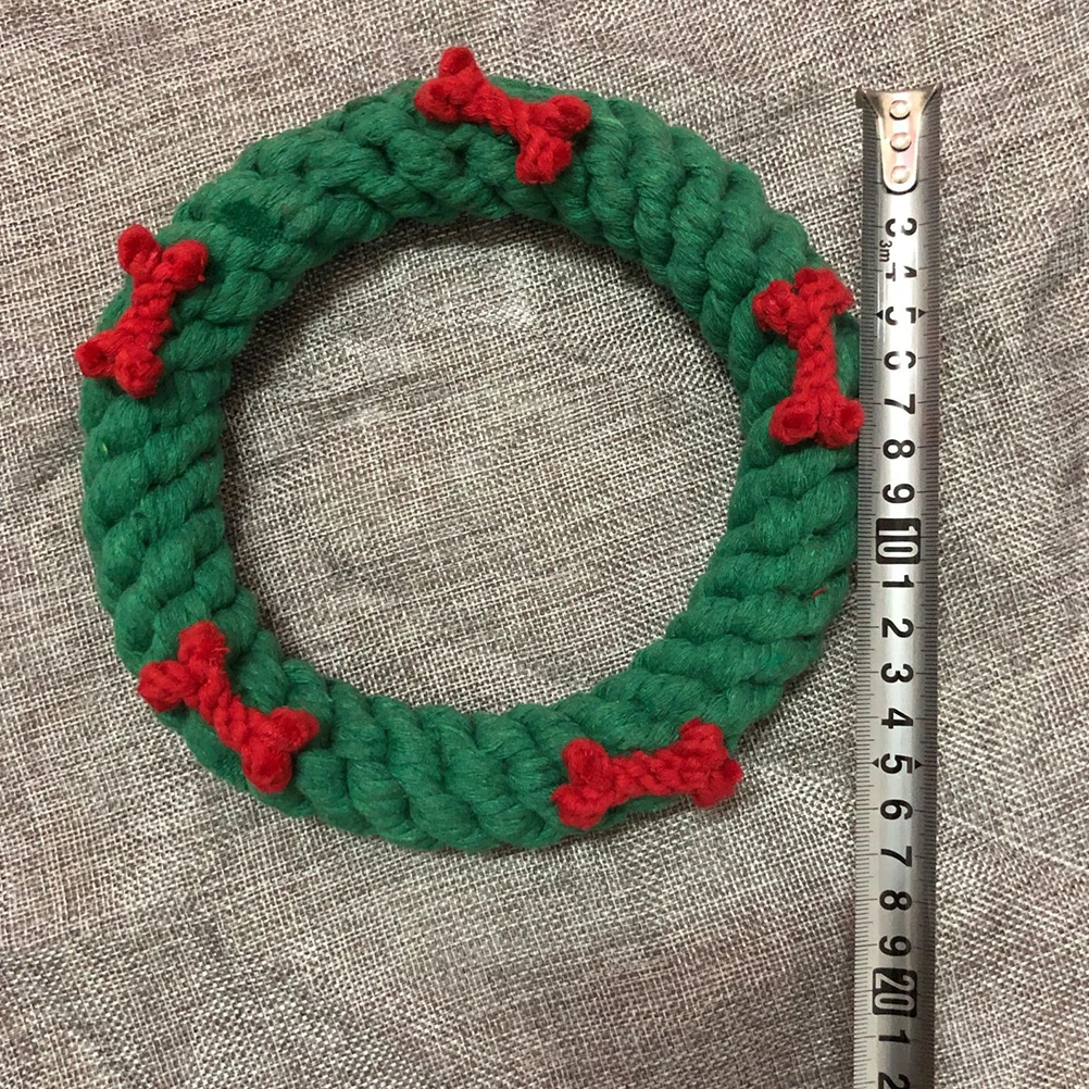 

Christmas Circle Pet Dog Chewing Durable Interactive Bite Puppy Supplies for Training Exercise Pet Dog Puppy Bite