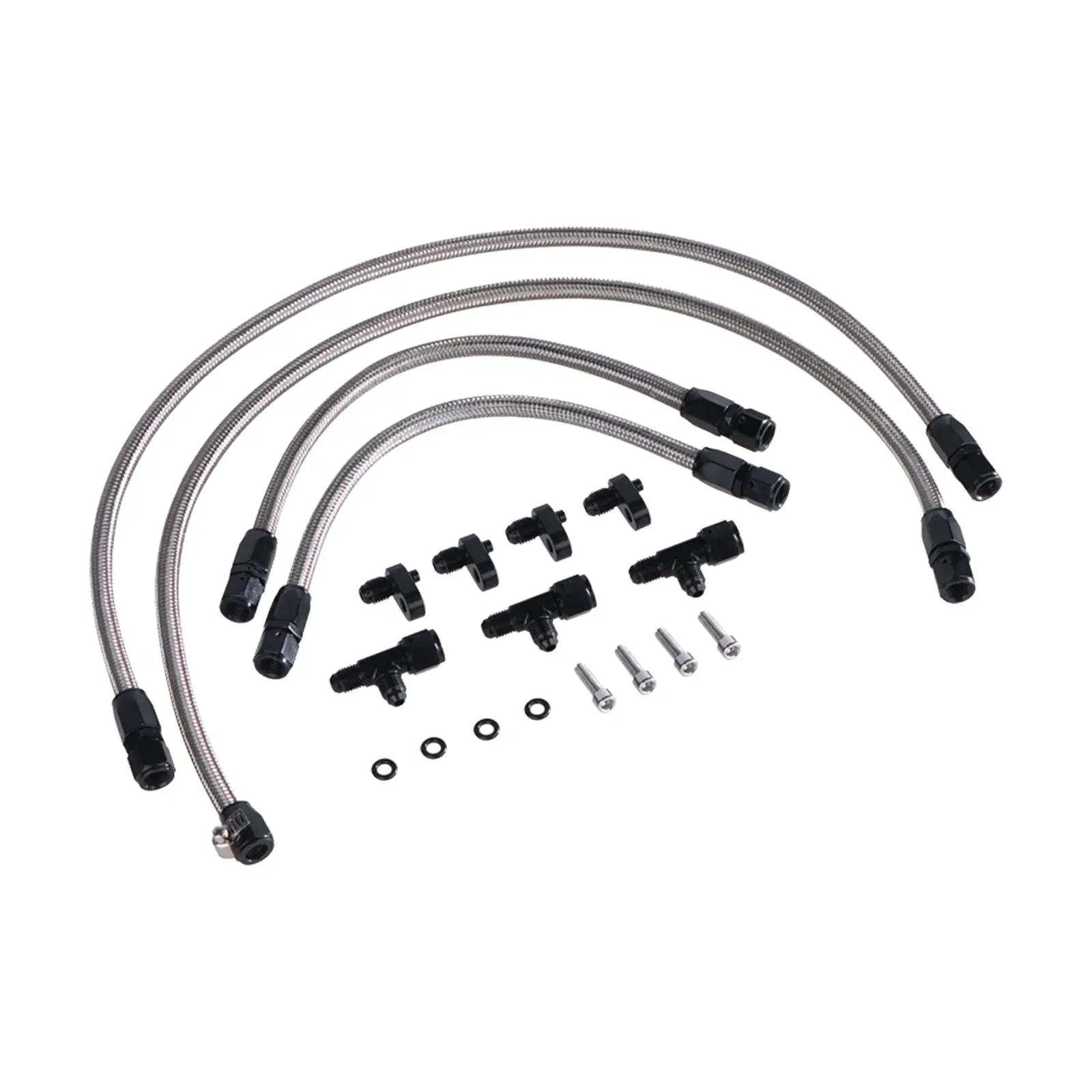 Engine Steam Hoses 4AN Complete Coolant Crossover Fuel Brake Line Steam Vent