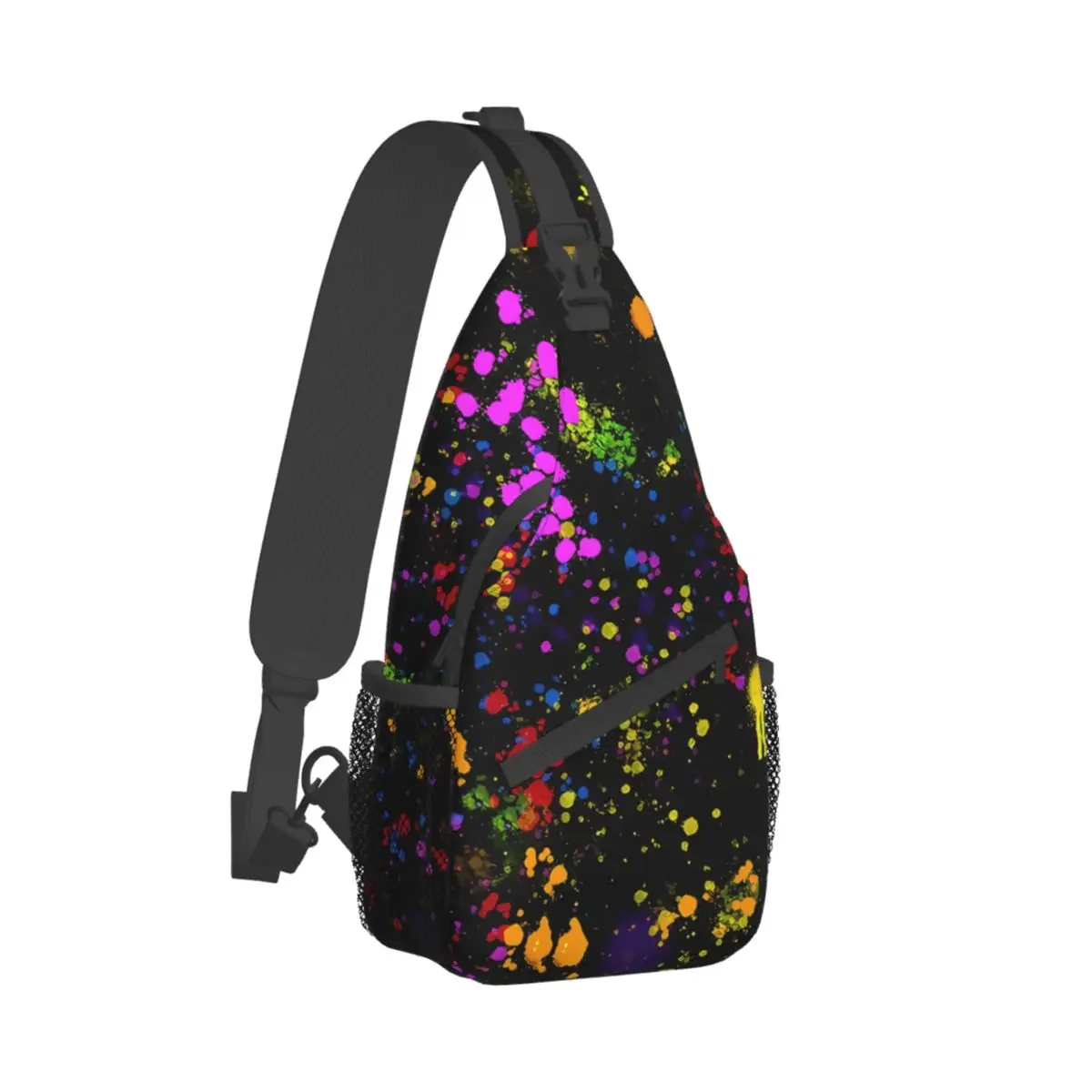 Graffiti Splash Crossbody Chest Bags Neon Pattern Pockets Travel Pack Messenger Sports Teens Shoulder Bag Unisex