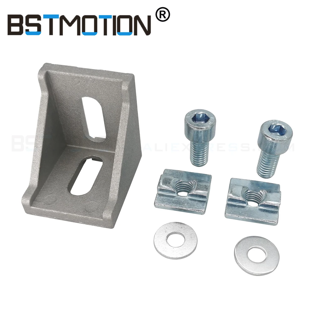 4545 6060 8080 Aluminum Profile Connector M6 M8 Flange Nut M8X16 M8X20 Hex Bolt M6X16 T Bolt Screw Sqaure Sliding Bracket Corner