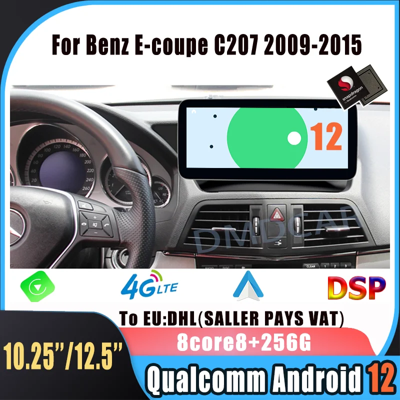 

Android 13 Qualcomm Multimedia Player GPS Navigation Apple Carplay For Mercedes Benz E-Class Two Door Coupe C207 W207 A207 09-16