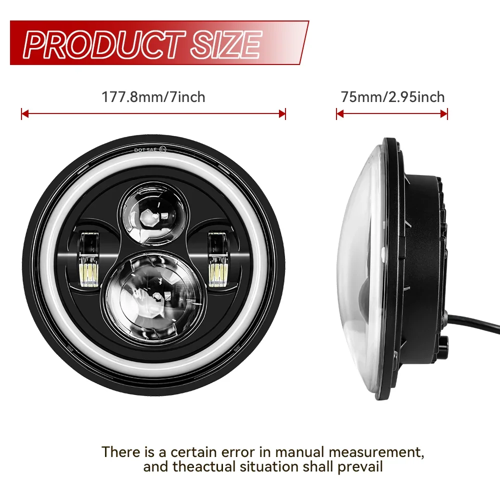 7-дюймовая светодиодная фара с белыми углами Halo, светодиодная фара H4 Hi/Low, указатель поворота для Urban 4X4 Suzuki Samurai Jeep Wrangler Off Road