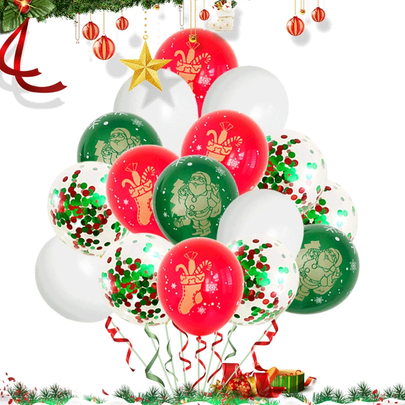 

Christmas balls gilt printed Christmas balloon 12 inch round latex balloon Christmas balloon