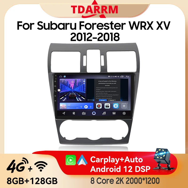 

Android 13 Car Radio Multimedia For Subaru Forester WRX XV 2012-2018 QLED Navigation GPS AI Voice CarPlay Video Player Head Unit