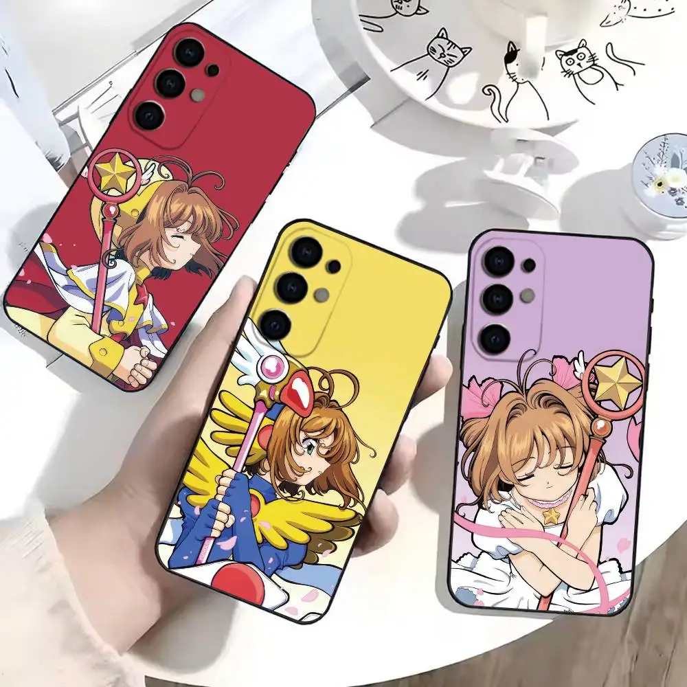Anime C-Cardcaptor Sakura Phone Case For Samsung S26,S25,S24,S23,S22,S21,S30,Ultra,Plus,Fe,Soft Silicone Black Cover