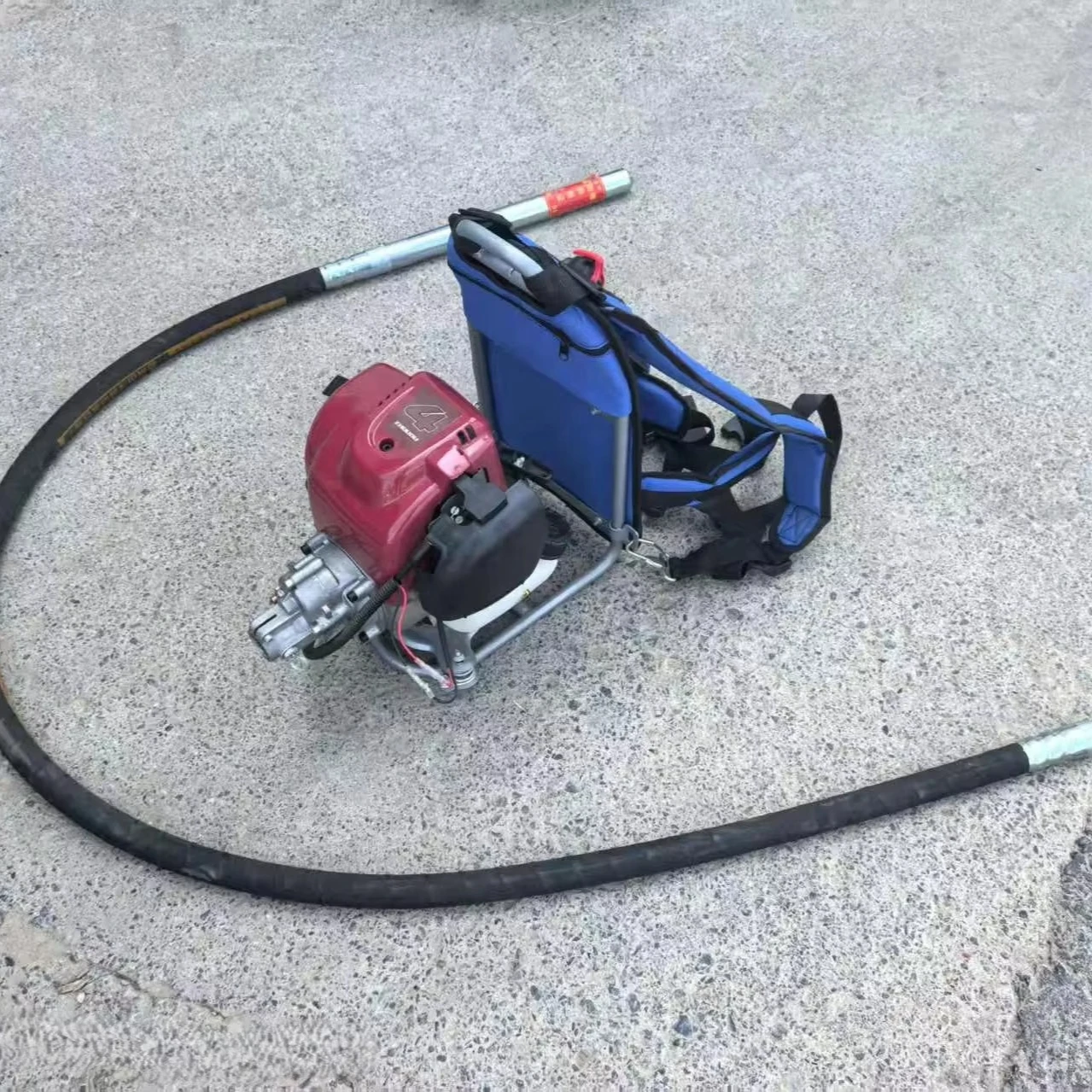 حقيبة ظهر محمولة هزاز الخرسانة يعمل بالبنزين مع 2 44 متر عمود مرن باليد هزاز لعبة البوكر الخرسانية #4