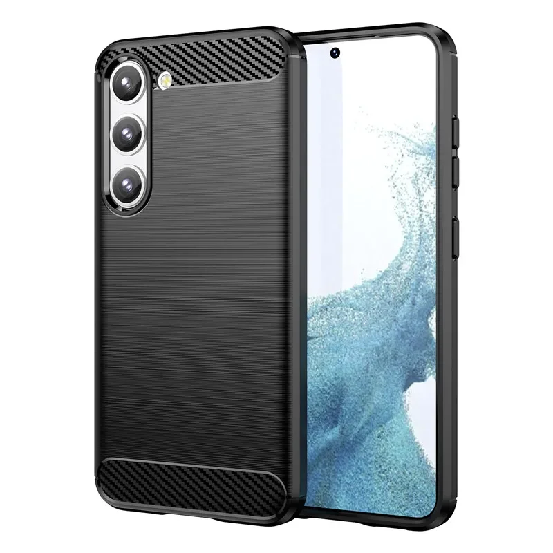 For Samsung Galaxy S20 FE S21 S22 Plus S23 Ultra Case Carbon Fiber Brushed Cases For Galaxy Note 10 20 Soft TPU Back Cover