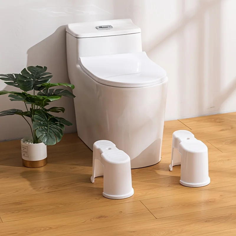 

Два комплекта нескользящих штабелируемых подножек для унитаза повышают комфорт, нескользящие вспомогательные табуретки для унитаза в ванной комнате.