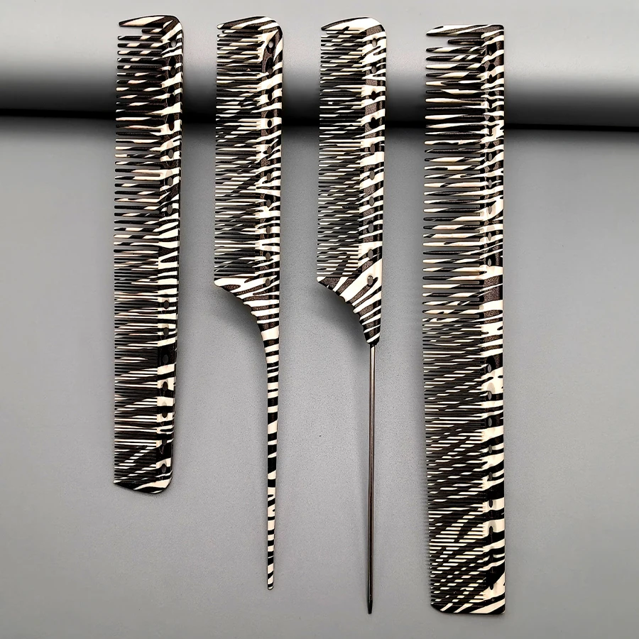 Four-Piece Comb Set, Hair Stylist's Special Hair Cutting Comb, Salon Hair Cutting and Styling Comb Set, Pointed Tail Comb, Short Hair Comb, Short Hair Comb