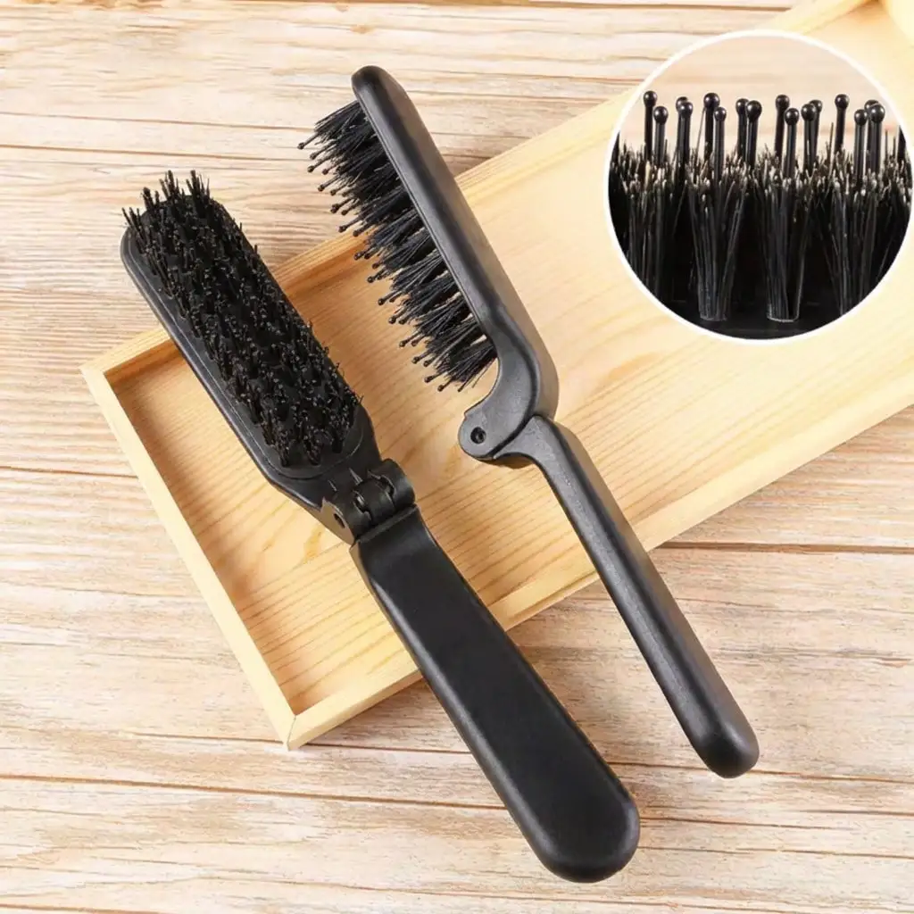 

1pc Smooth Pink Back Hair Brush, Salon Styling Brush, Soft Bristle Beard Brush, Leopard Printed Comb, Edge Brush For Trimming Hair Edges, Providing Luster For All Hair Types, Straightening Curly Hair, Restoring Shine And Texture, Hair Clip, Home Supplies