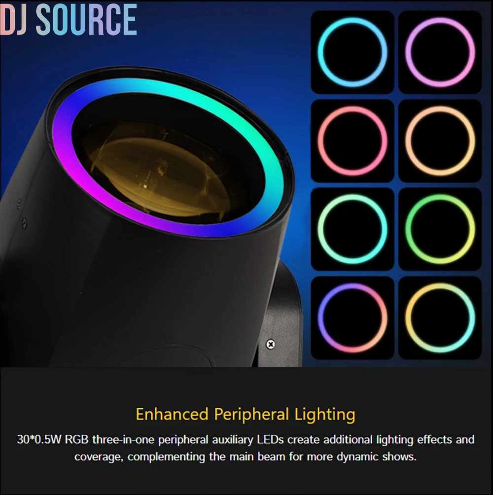 LED 300W Beam Moving Head Light With Ring Gobo Focus Atomization Effect DMX512 For DJ Disco Club Xmas Satge Lighting Effect