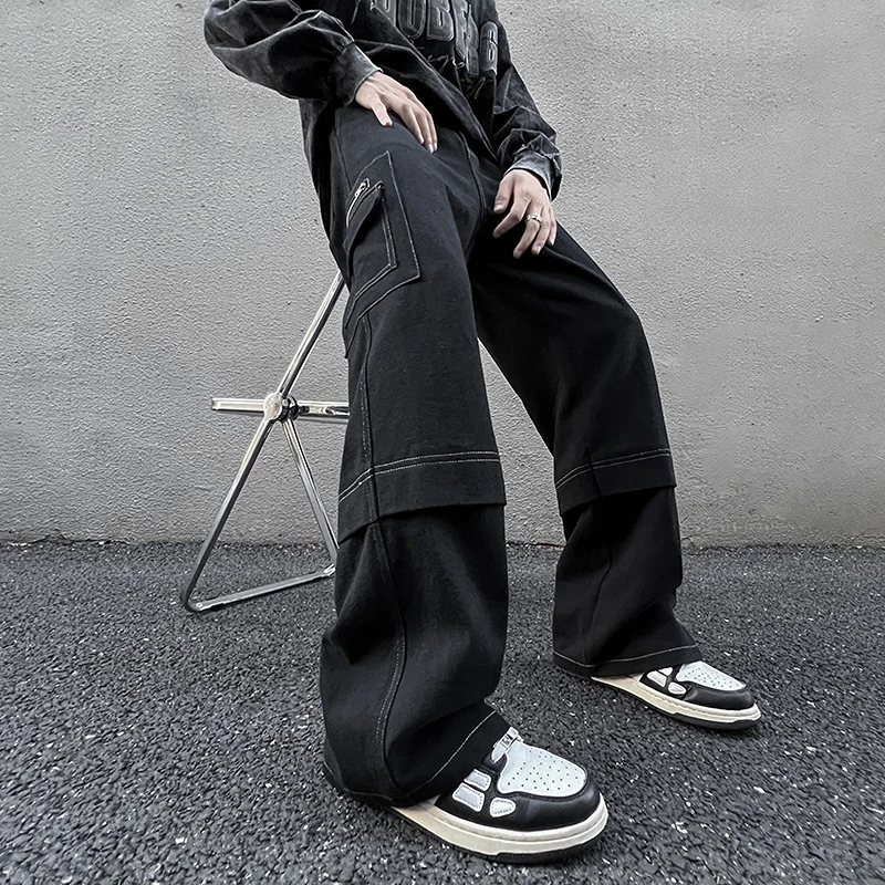 

Hip Hop Tooling Pants Men Multi Pockets Cargo Pants Trousers Women Mens Streetwear Casual Pants Straight Loose Joggers Overalls