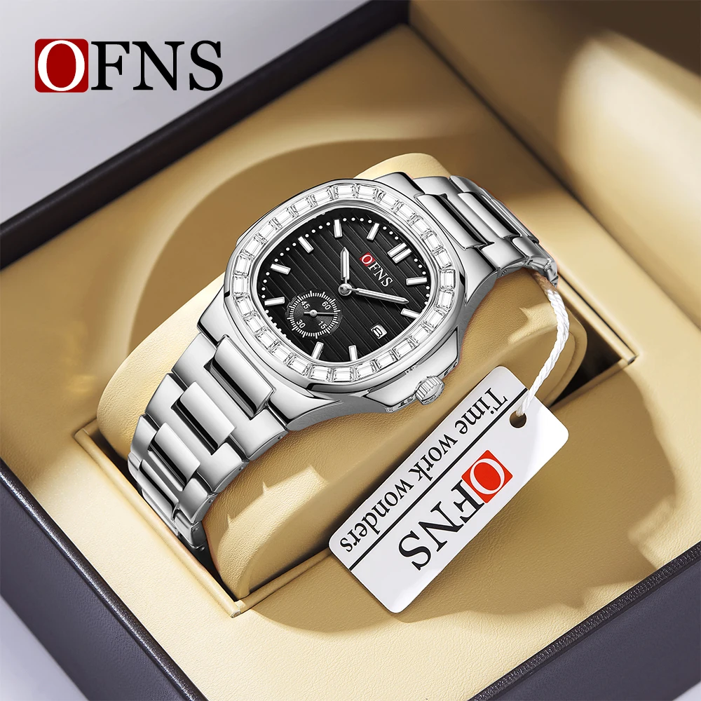 

OFNS Brand 1522 New Casual Men's Quartz Watch Stone Night Glow Calendar Waterproof Business Fashion Trend Men's Watches