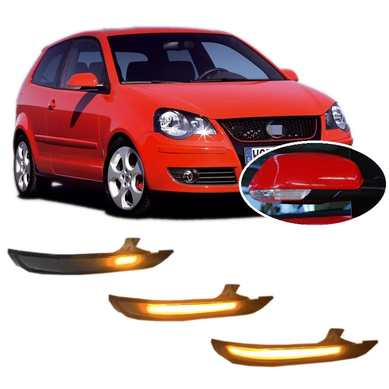 for Volkswagen VW Polo 9N 2005 2006 2007 2008 2009 2010 2011 2012 Dynamic LED Indicator Turnlight Repeater Side Mirror Signal