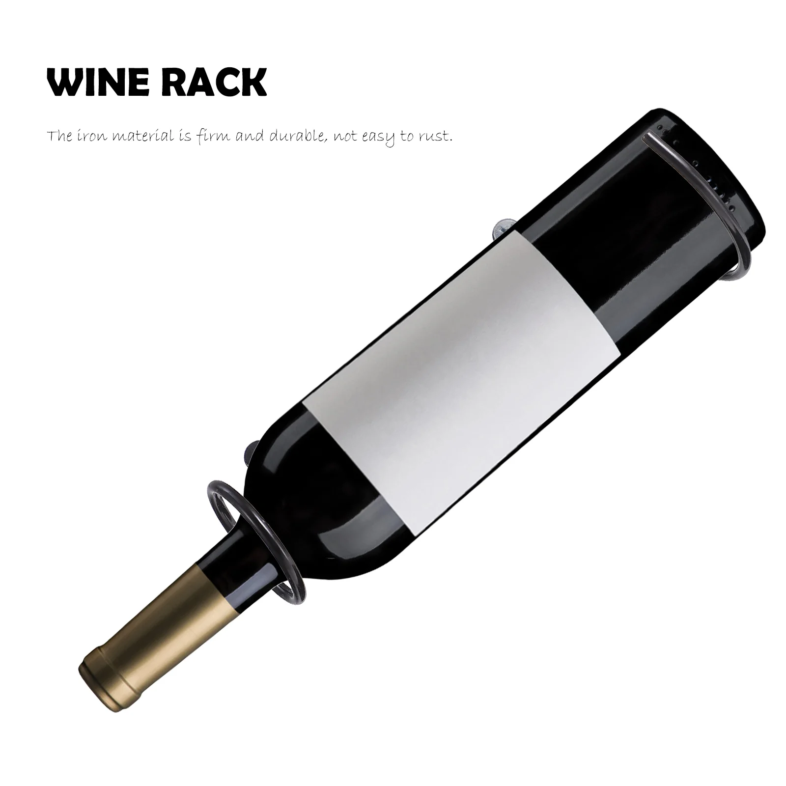 Estantes rojos de hierro para exhibición del hogar, estantes de almacenamiento de pared (negro), soporte para exhibición de botellas, 6 uds.