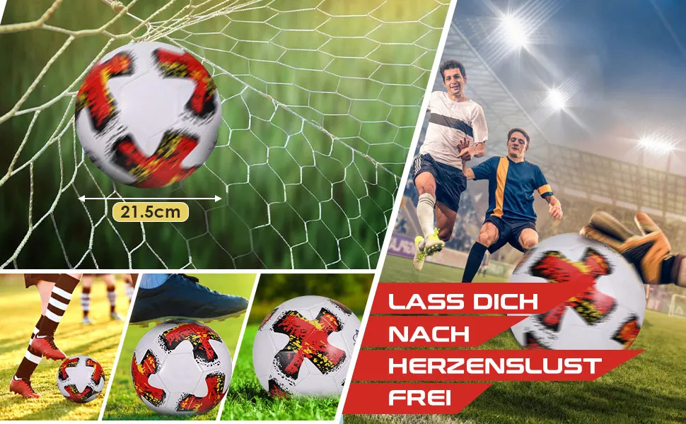 Kickoff Ready Football Training PU Soccer Ball Size 5 Soft PVC Cover For Smooth Handling Outdoor