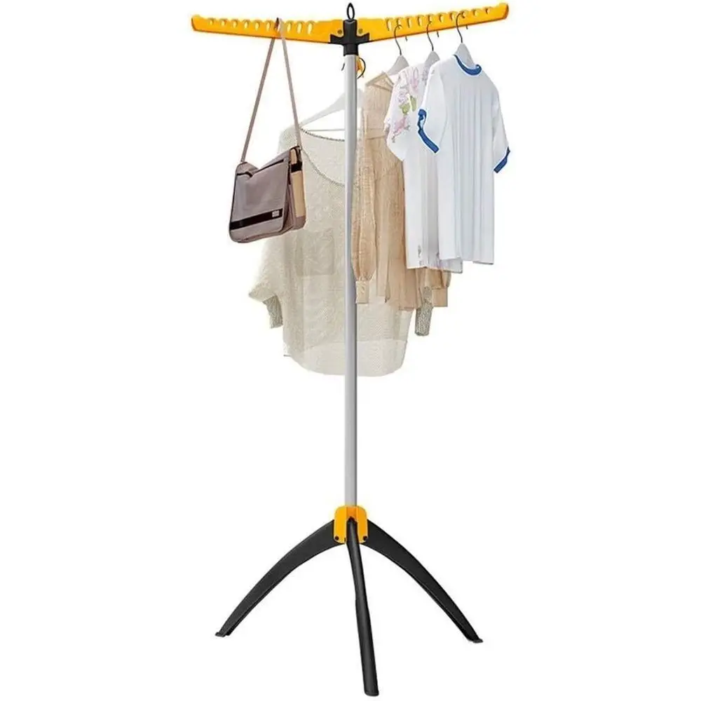 

Portable 3-Arm Clothes Drying Rack, Durable ABS & Metal Stand, Suitable for Indoor/Outdoor Use, Holds Up to 25kg (Yellow)