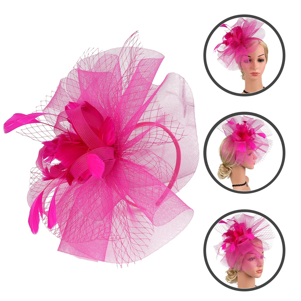 

Mesh Bride Hat Headband with Hair Clip Fascinator Clips Charming Cocktail Bridal Headpiece