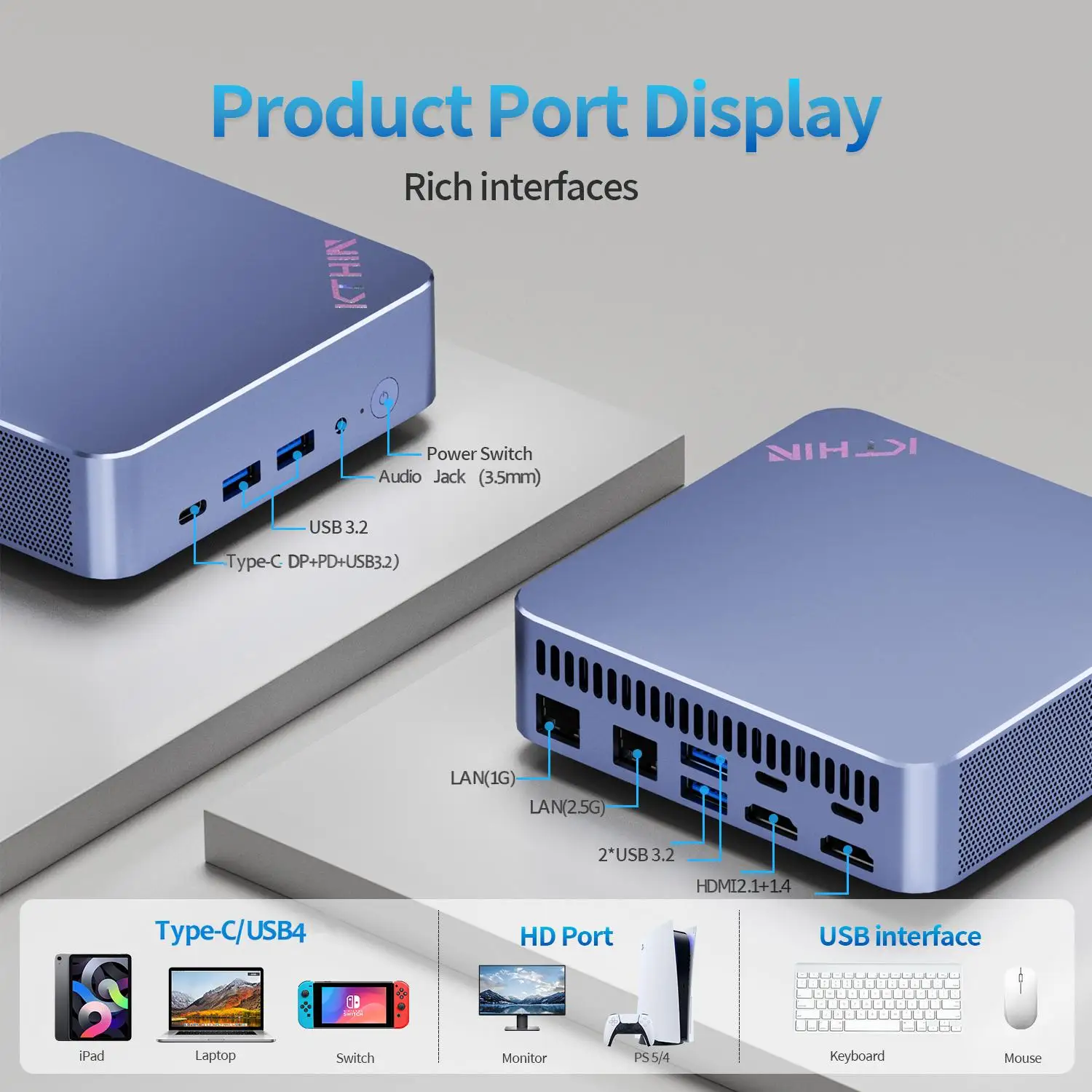 Komputer Mini PC i5-1340P WIFI6 BT5.2 Mini Gaming PC 2.5G LAN USB4.0 32GB DDR5 4800MHz PCIe4.0 SSD Mini Desktop Computer
