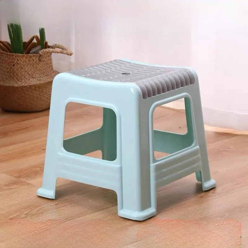 Plastic Small Stool Anti-Slip Children's Low Stool Living Room Square Stool Thickened Shoe-Removing Stool Home Use Furniture