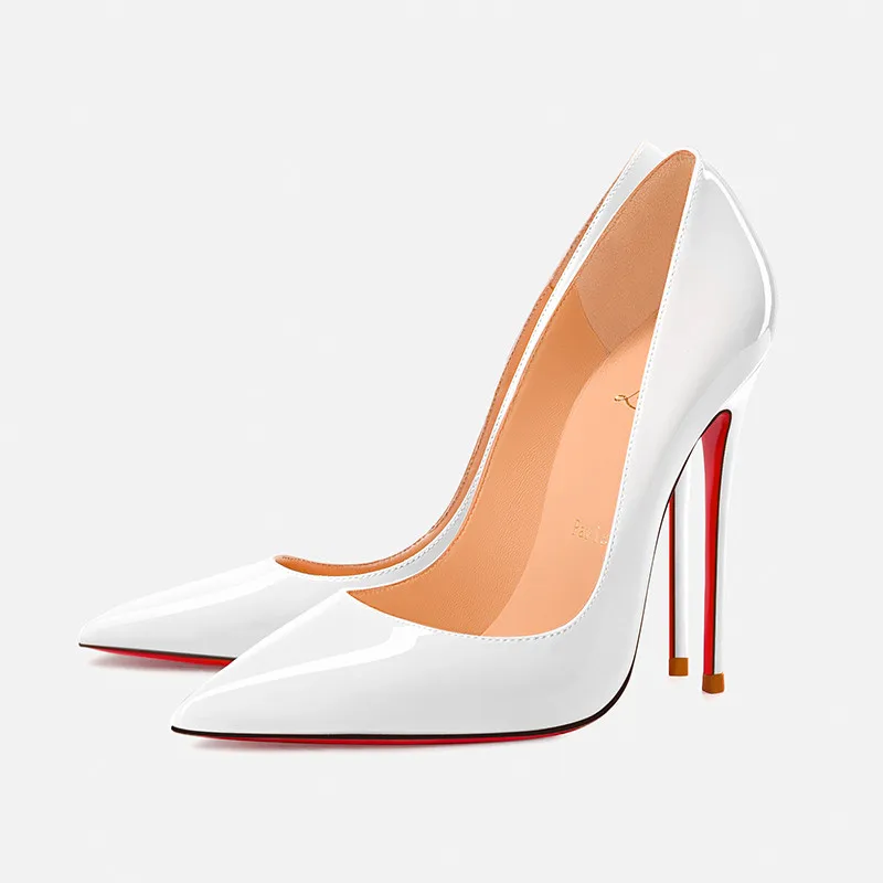 black nude red bottom shoes fashion bright high heeled pumps for women genuine leather wedding party dress stilettos autumn