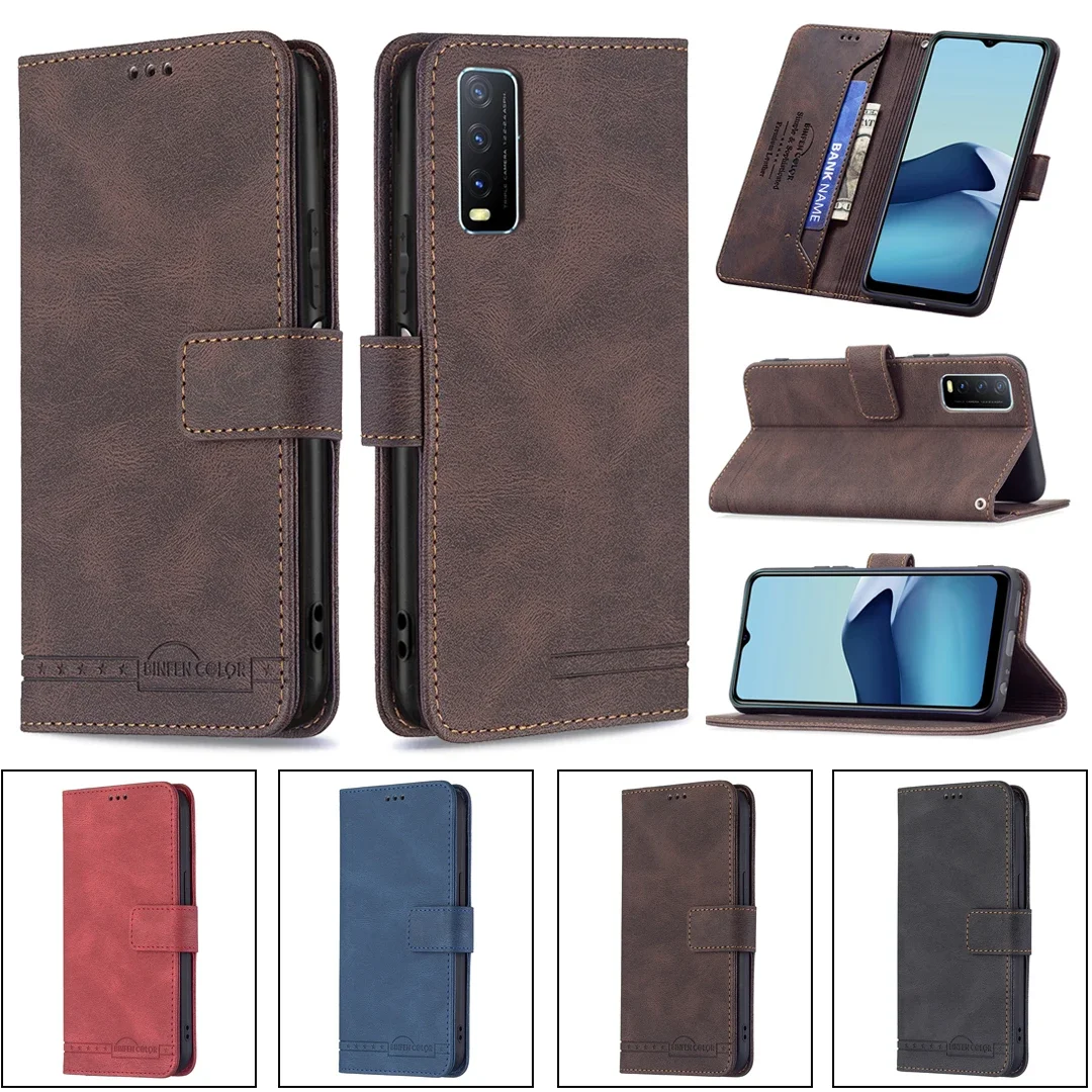 24&Dark Magnetic Leather Case Anti-fall Flip Wallet Phone Case For VIVO Y51S