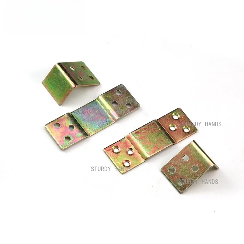 10pcs Metal Bed Hinge Home Bed Plug Furniture Hardware Accessories Old Style Furniture Connectors, Invisible Corner Code