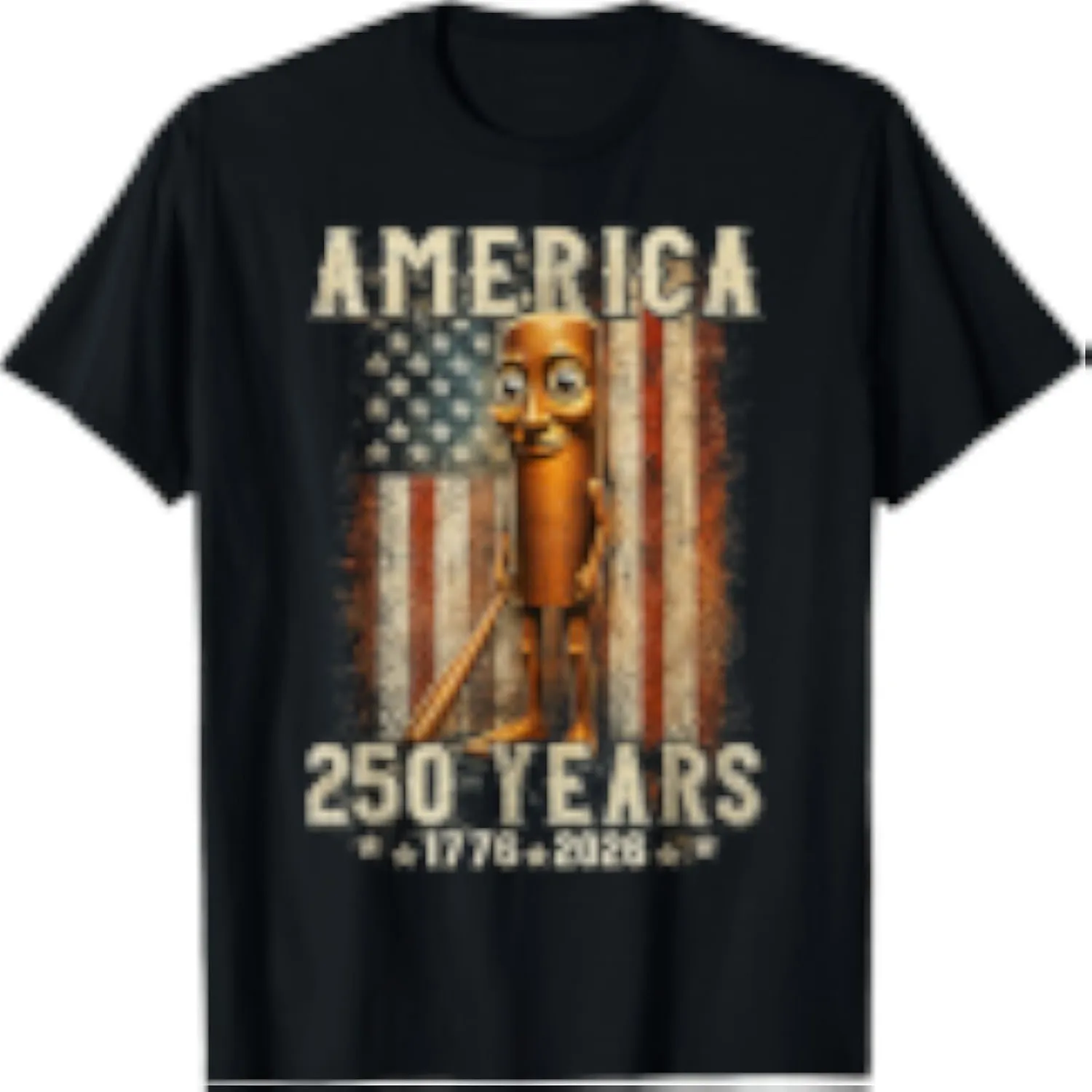 Retro Meme Tung Tung Tung Sahur Brainrot 250 Years American T-Shirt