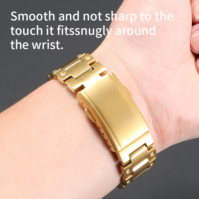 متوافق مع سلسلة Casio G-SHOCK DW-5600E/GW-M5610 حزام ساعة رجالي تعديل سوار فولاذي صلب غير قابل للصدأ