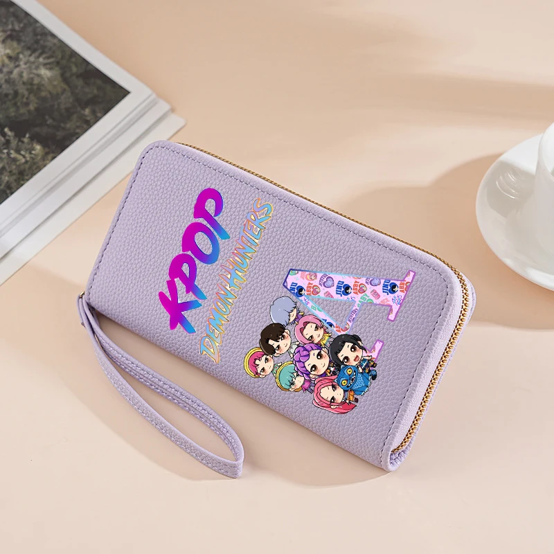 

KPop Demon Hunter Long Women Wallet Mobile Large Cash Card Small Wallet Cute Cartoon Anime Pattern Wallet Friend Birthday Gift