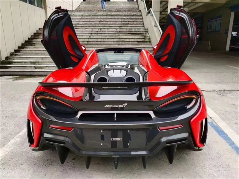 ชุดแต่งคาร์บอนไฟเบอร์สไตล์ 600LT สำหรับ McLaren 540C 570S คาร์บอนไฟเบอร์แห้ง ฝากระโปรงหน้า สปอยเลอร์หลัง ท่อไอเสีย กันชน