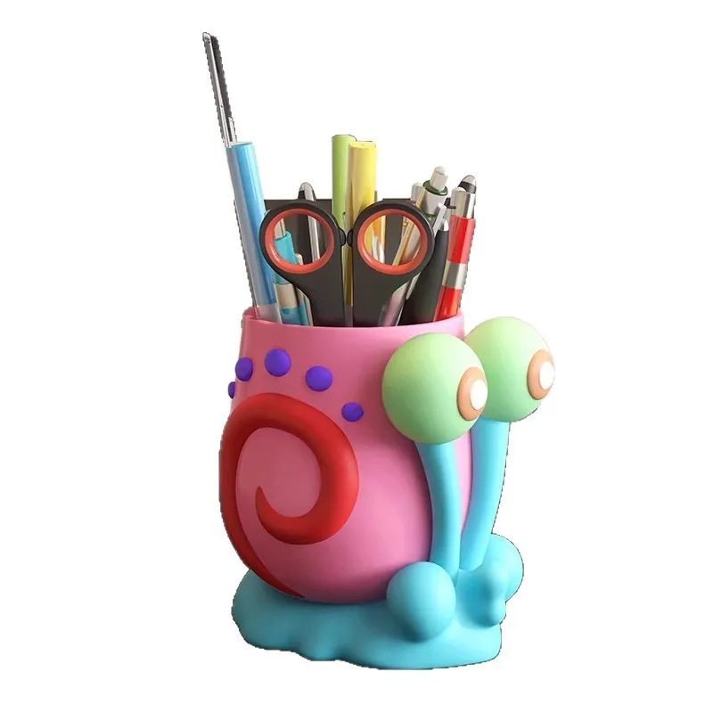 Cute Cartoon Snail Pen Holder Desktop Stationery Organizer Pencil Cup for Kids Students Office School Supplies Gift