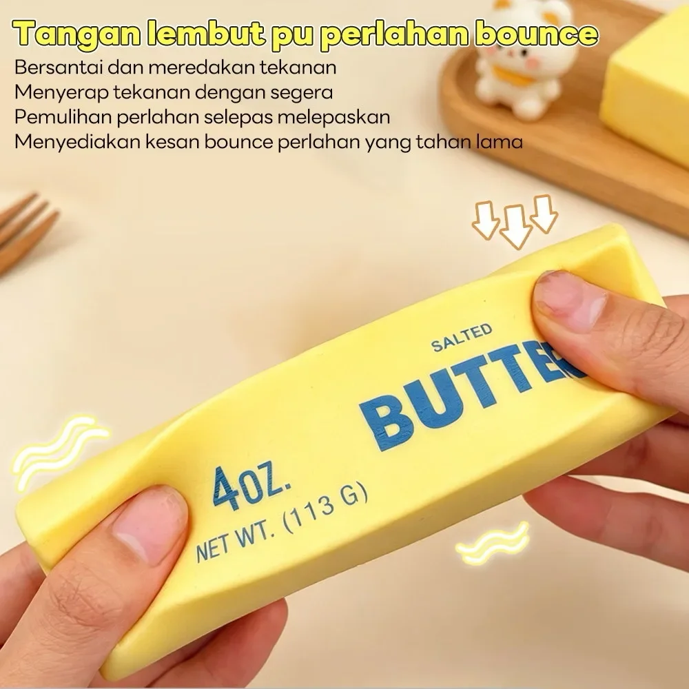 Stress Relief Fidget Toy Butter Stick Squishy Crunchy ASMR Squeeze Ball Round Blocks Filled Hand Relax Toy
