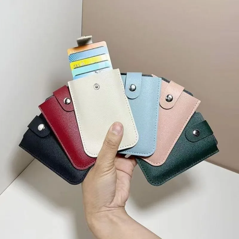 

New PU Leather Portable Multi Card Bags Holders Bank Card Business Credit Card Pull-out Slot Purse Wallets Coin Bags for Women