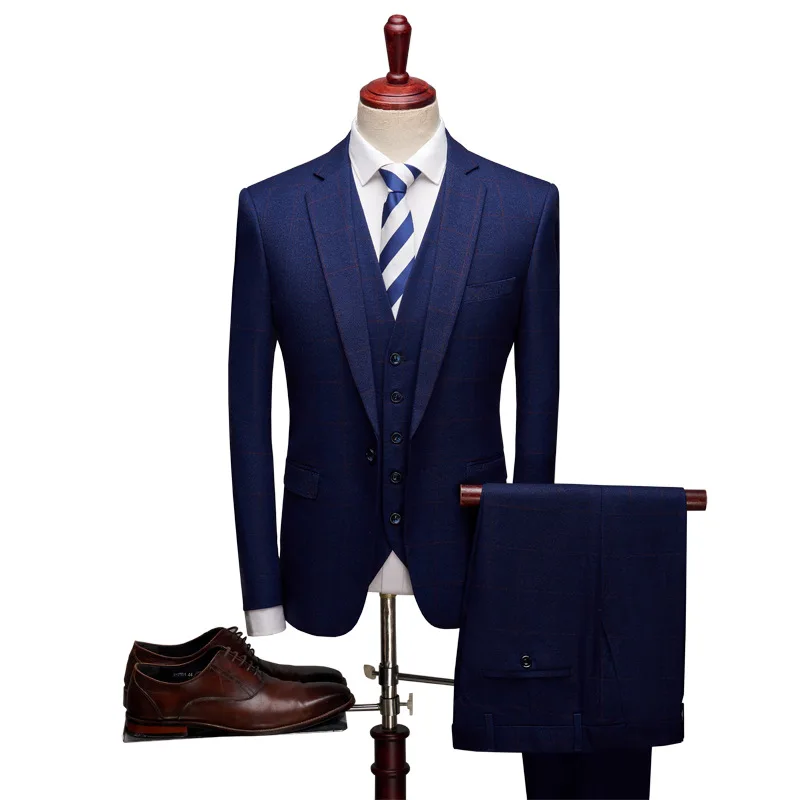 New Men's Business Casual Suit for Weddings Male Solid Colour Formal Suit Sets Men Prom Party Tuxedo Dress XS-5XL