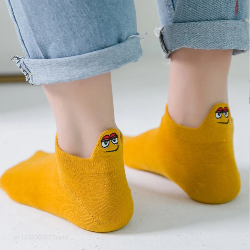 Xiaomi Fashion Funny Cartoon Short Socks Soft Cotton Candy Colors Short Socks Comfortable Breathable Women Casual Short Socks