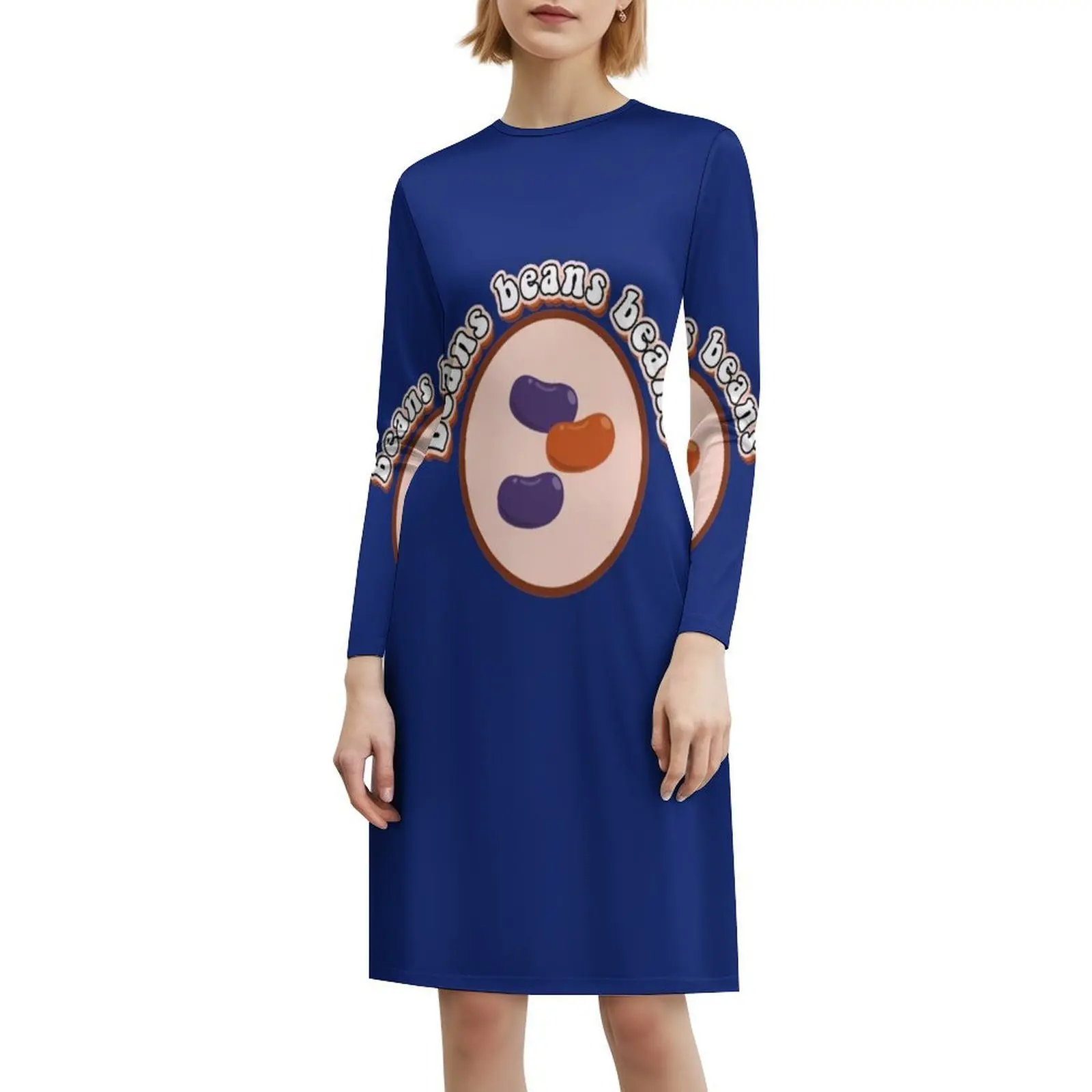 الفاصوليا الفاصوليا الفاصوليا بوهو شيك فستان أنيق موضة شاطئ حفل زفاف ثوب خبز الفاصوليا الفاصوليا الغذاء خبز مضحك فول امرأة الملابس #6