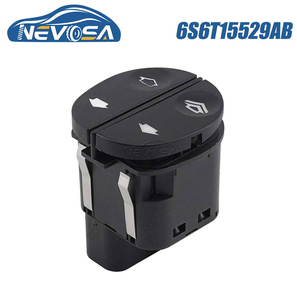 NEVOSA 6S6T15529AB For Ford Fiesta Fusion KA Puma Transit Connect Electric Control Window Switch Lifter Button Car Green Lights