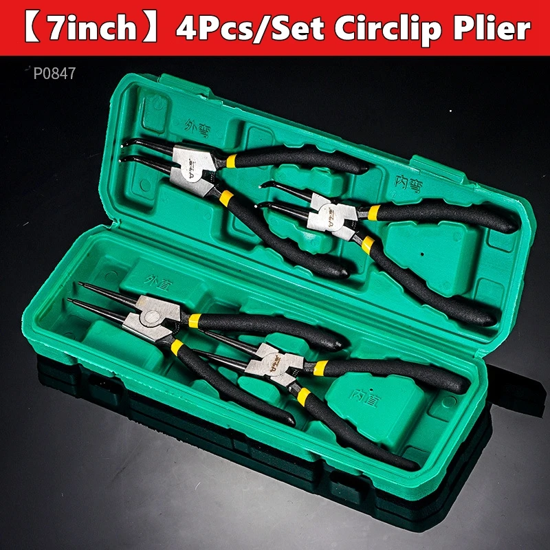 6/7 inch 4 stks/set Borgringtang, Punttang, Borgringtang, voor het verwijderen van installeren van Puller Borgringen Assen