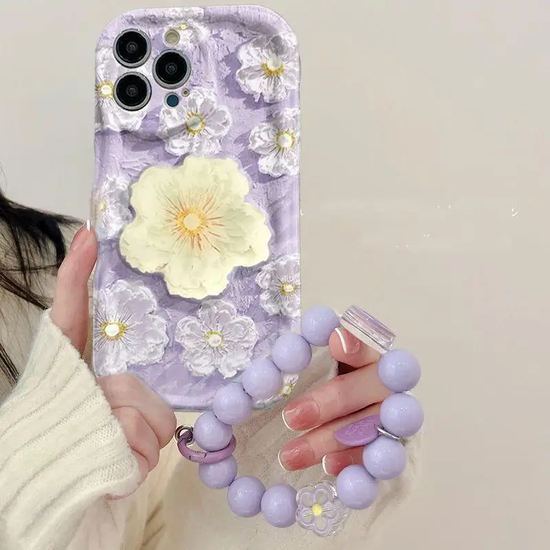 Flower Case For Redmi Note 13 Pro 5G 12 4G Pro Plus 12S 11S 10S 11 10 8 9 Pro Max 13C 12C 9C 9T A1 cover Pearl chain