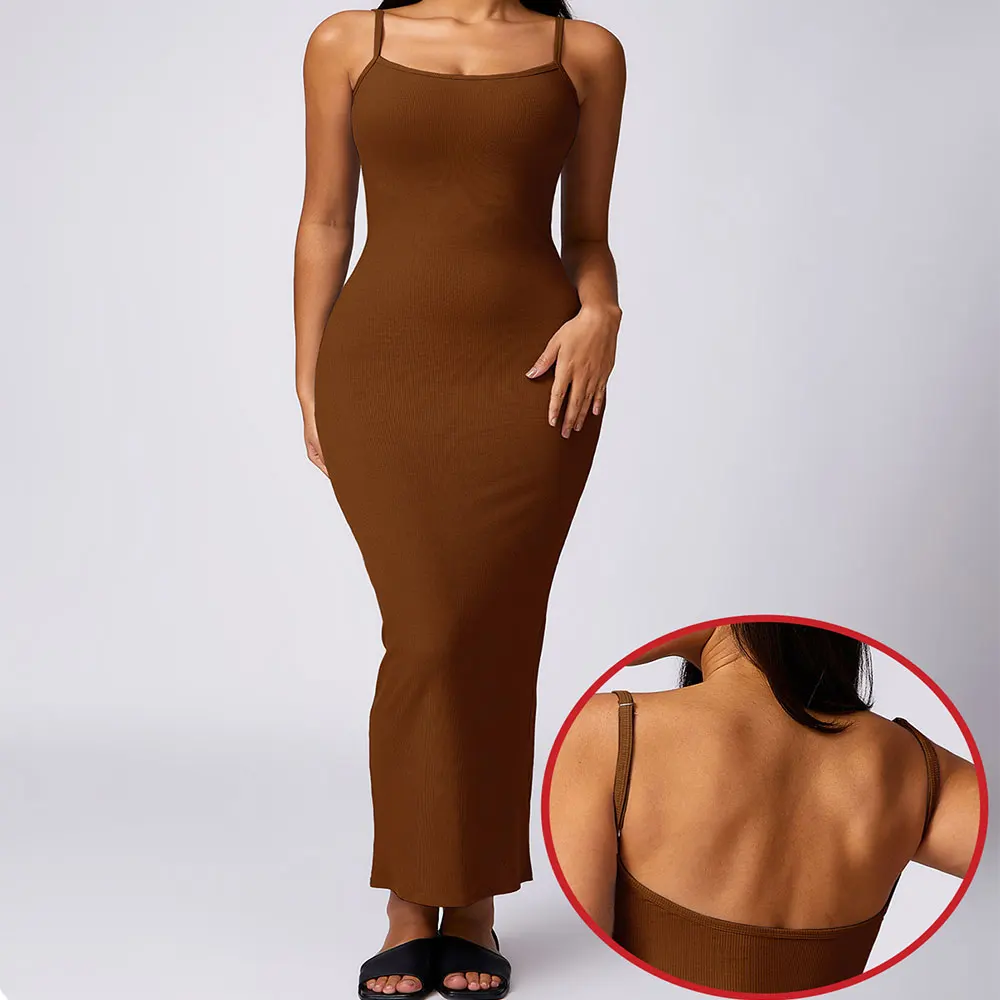 

One-Piece Yoga Suit Long Skirt Women's Suspender Skirt Sexy Peach Buttocks Backless Long Skirt Vest Skirt Dress Vest Gym Push Up