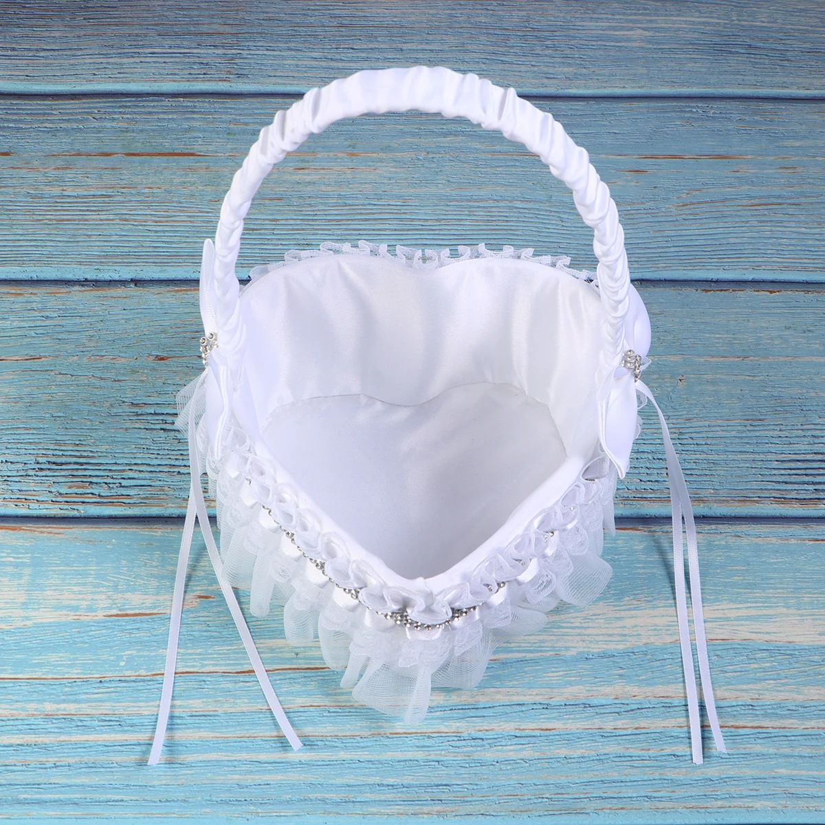 

Elegant Rhinestone Girl Basket Wedding Wedding Rhinestone Basket Baskets Reusable Compact Storage Baskets Lightweight Portable