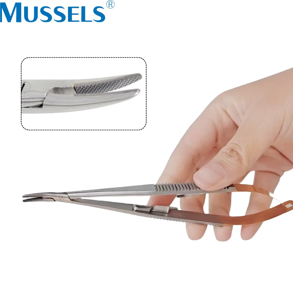 

Castroviejo Needle Holder Straight Curved Plier Dental Orthodontic Implant Forceps Tweezer Needle Holding for Microsurgery Tools