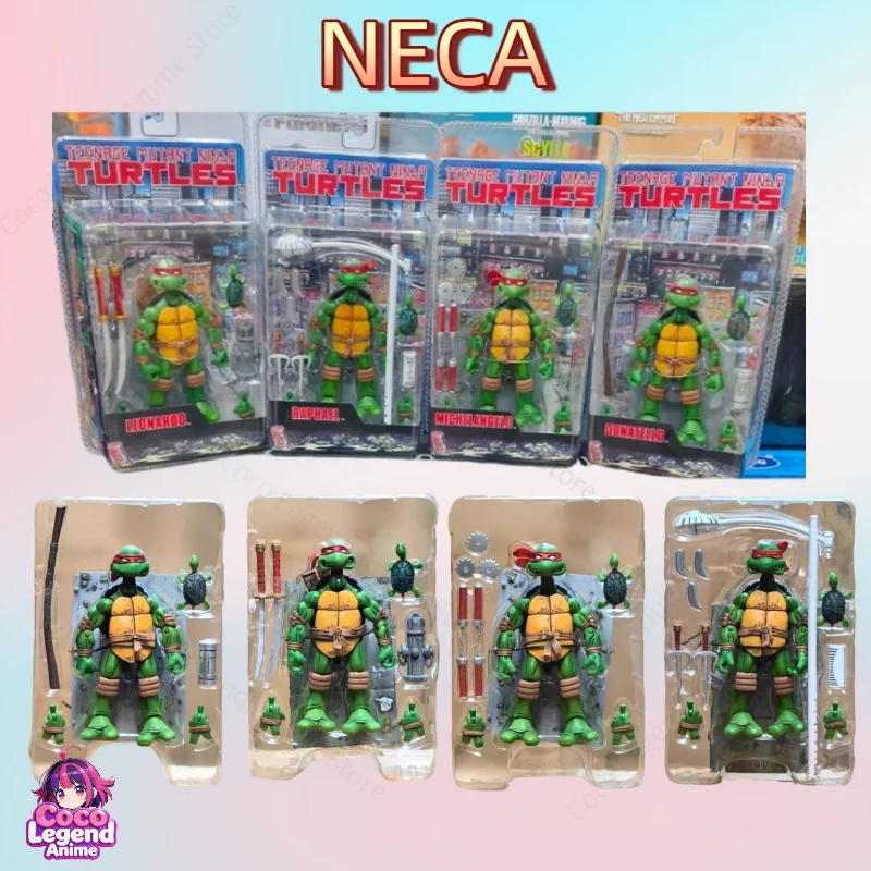 En Stock, Figura de Acción Articulada de NECA, Tortugas Ninja Mutantes Adolescentes, Versión de la Película de 1990, Leonardo, Raphael, Donatello, Michelangelo
